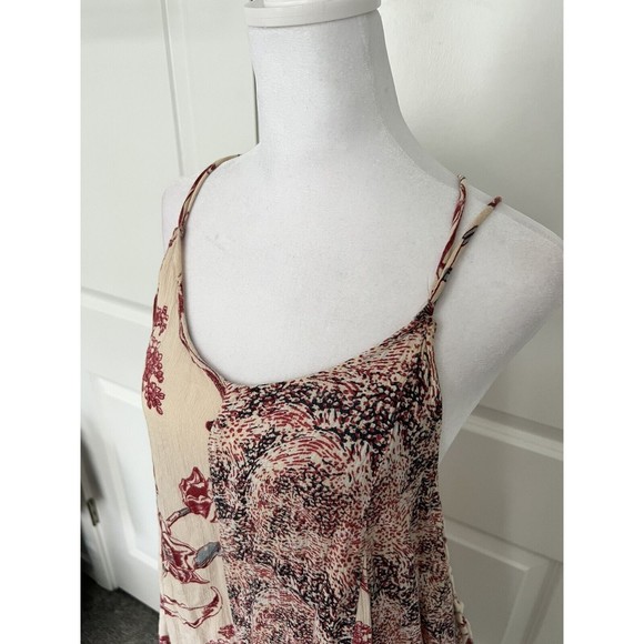 Free People Isabella Mixed Print Romper Cross Back Tie Details Flowy size Large - Picture 3 of 12